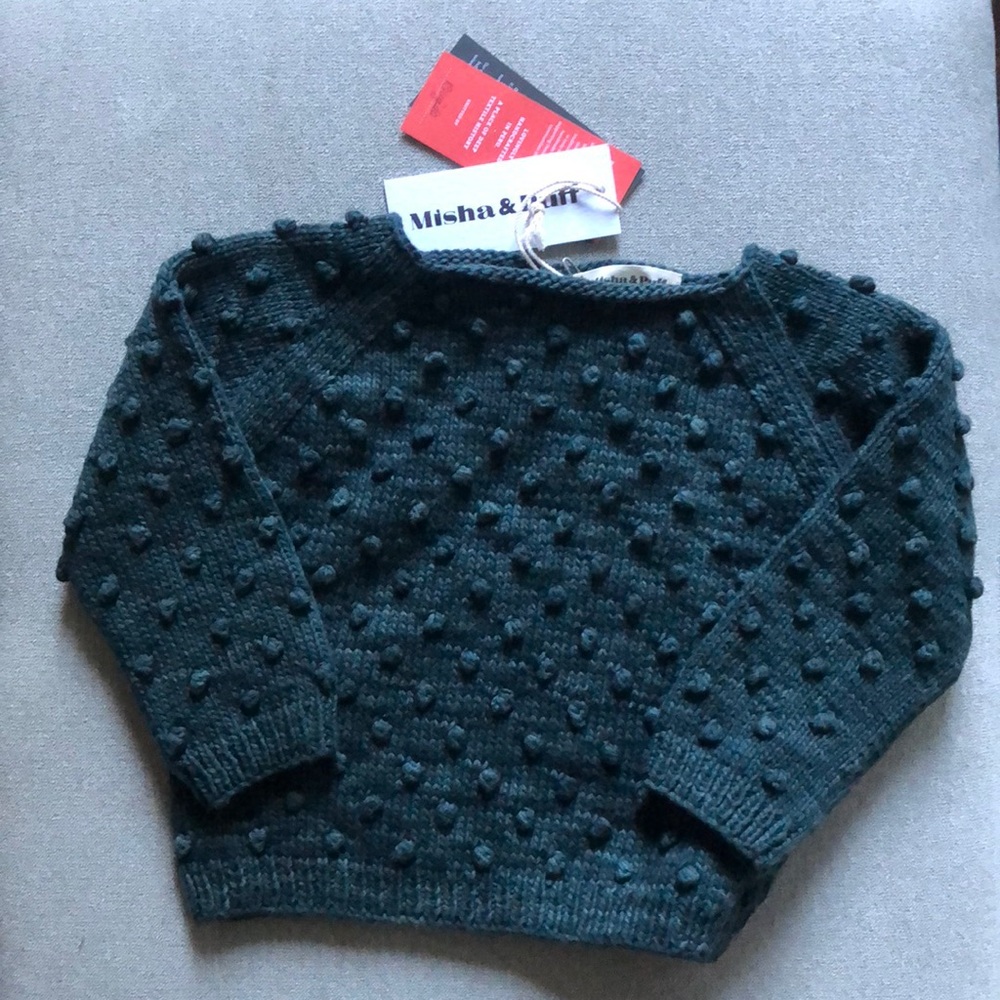 NWT Misha and puff popcorn sweater in spruce